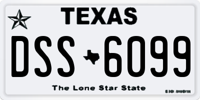 TX license plate DSS6099