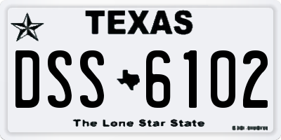 TX license plate DSS6102