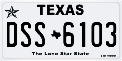 TX license plate DSS6103