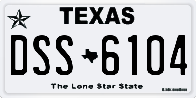 TX license plate DSS6104