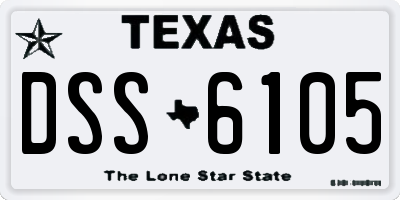 TX license plate DSS6105