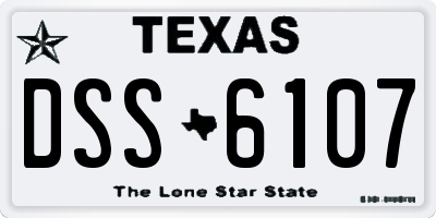TX license plate DSS6107