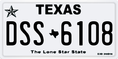 TX license plate DSS6108