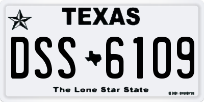 TX license plate DSS6109