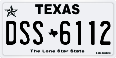 TX license plate DSS6112