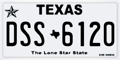 TX license plate DSS6120