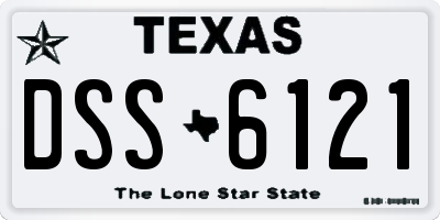 TX license plate DSS6121