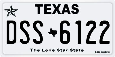 TX license plate DSS6122