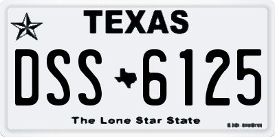 TX license plate DSS6125