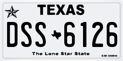 TX license plate DSS6126
