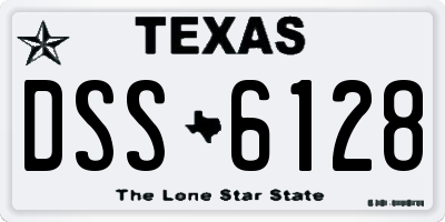 TX license plate DSS6128