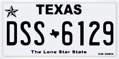 TX license plate DSS6129