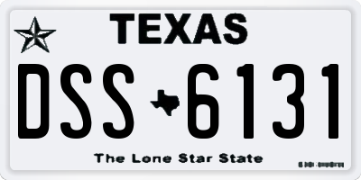 TX license plate DSS6131