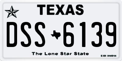 TX license plate DSS6139