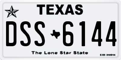 TX license plate DSS6144
