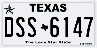 TX license plate DSS6147