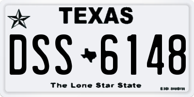 TX license plate DSS6148