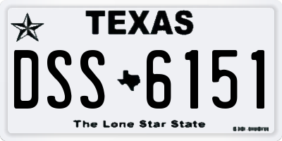 TX license plate DSS6151