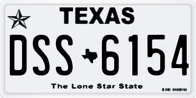 TX license plate DSS6154