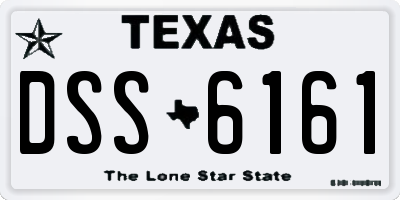 TX license plate DSS6161