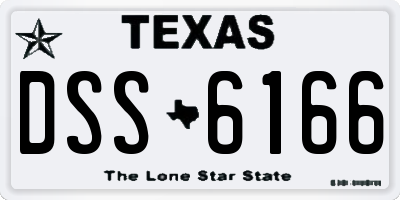 TX license plate DSS6166