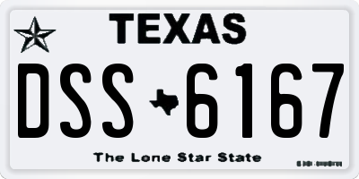 TX license plate DSS6167