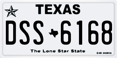 TX license plate DSS6168