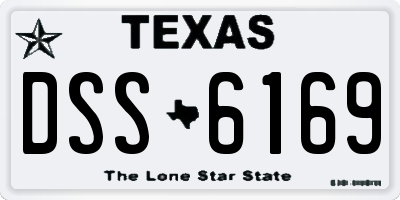 TX license plate DSS6169