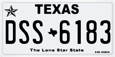 TX license plate DSS6183