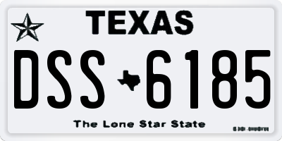 TX license plate DSS6185