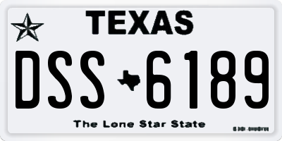 TX license plate DSS6189