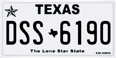 TX license plate DSS6190
