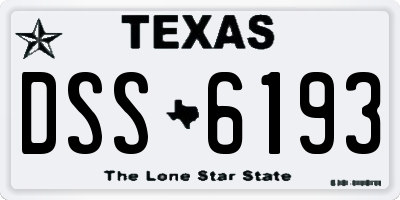 TX license plate DSS6193