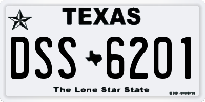 TX license plate DSS6201