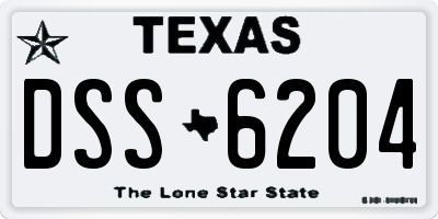 TX license plate DSS6204