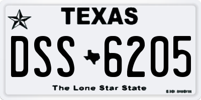 TX license plate DSS6205