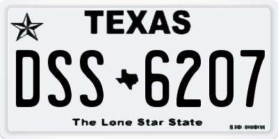 TX license plate DSS6207