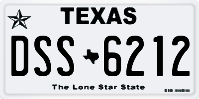 TX license plate DSS6212