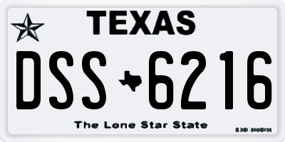 TX license plate DSS6216
