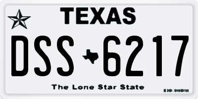 TX license plate DSS6217