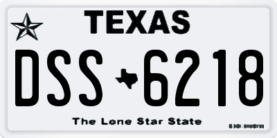 TX license plate DSS6218