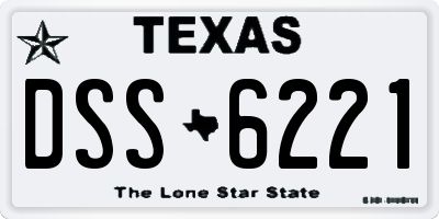 TX license plate DSS6221
