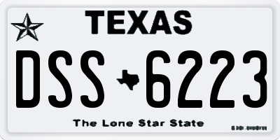 TX license plate DSS6223