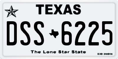 TX license plate DSS6225