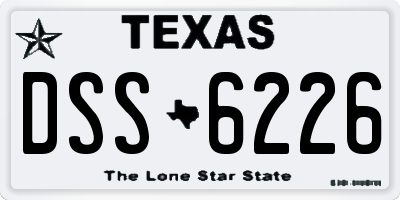 TX license plate DSS6226