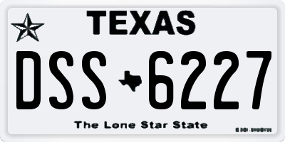 TX license plate DSS6227