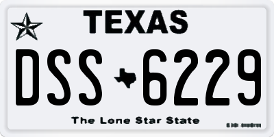 TX license plate DSS6229