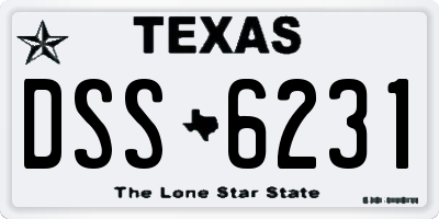 TX license plate DSS6231