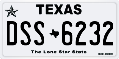 TX license plate DSS6232