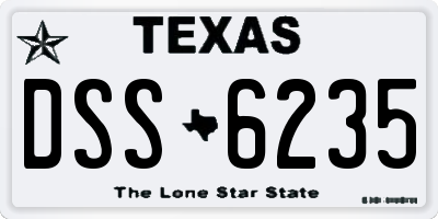 TX license plate DSS6235